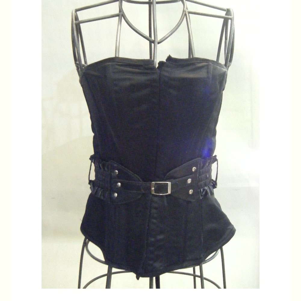 Charlotte Russe Black Corset Top with Belt Size S